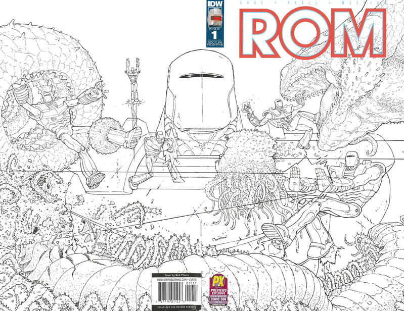 Cover for Rom (IDW, 2016 series) #1 [Previews Exclusive San Diego Comic Con 2016 Wraparound Sketch Cover]
