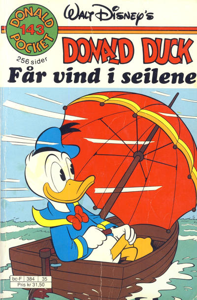 Cover for Donald Pocket (Hjemmet / Egmont, 1968 series) #143 - Donald Duck får vind i seilene [Reutsendelse]