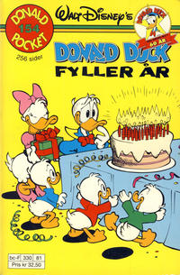 Cover Thumbnail for Donald Pocket (Hjemmet / Egmont, 1968 series) #154 - Donald Duck fyller år [Reutsendelse bc-F 330 81]
