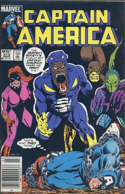 Cover for Captain America (Marvel, 1968 series) #315 [Canadian]