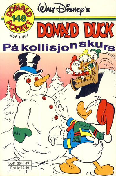 Cover for Donald Pocket (Hjemmet / Egmont, 1968 series) #148 - Donald Duck på kollisjonskurs [Reutsendelse]