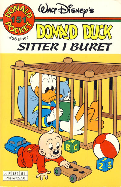 Cover for Donald Pocket (Hjemmet / Egmont, 1968 series) #151 - Donald Duck sitter i buret [1. opplag]