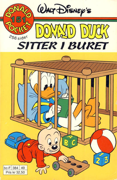 Cover for Donald Pocket (Hjemmet / Egmont, 1968 series) #151 - Donald Duck sitter i buret [Reutsendelse]