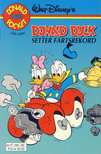 Cover for Donald Pocket (Hjemmet / Egmont, 1968 series) #162 - Donald Duck setter fartsrekord [1. opplag]
