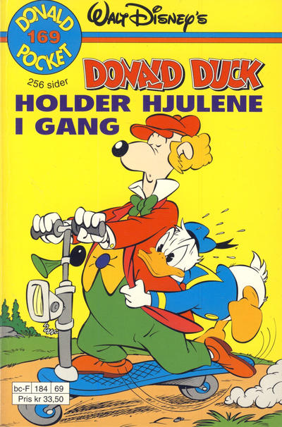 Cover for Donald Pocket (Hjemmet / Egmont, 1968 series) #169 - Donald Duck holder hjulene i gang [1. opplag]