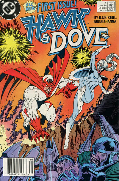 Cover for Hawk and Dove (DC, 1989 series) #1 [Newsstand]