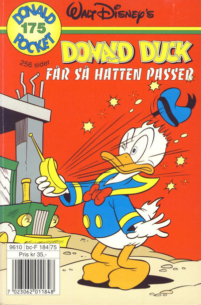 Cover for Donald Pocket (Hjemmet / Egmont, 1968 series) #175 - Donald Duck får så hatten passer [1. opplag]