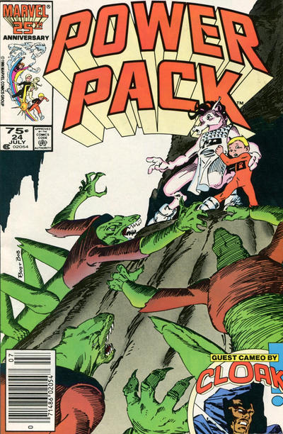 Cover for Power Pack (Marvel, 1984 series) #24 [Newsstand]