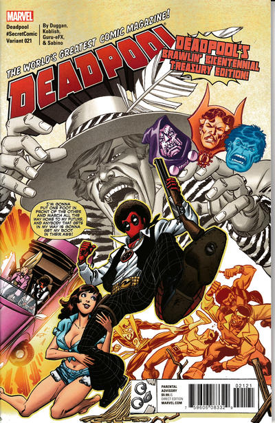 Cover for Deadpool (Marvel, 2016 series) #21 [Incentive Scott Koblish Secret Comic Variant]