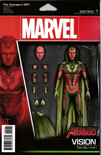 Cover for Avengers (Marvel, 2017 series) #1 [John Tyler Christopher Action Figure (Vision)]