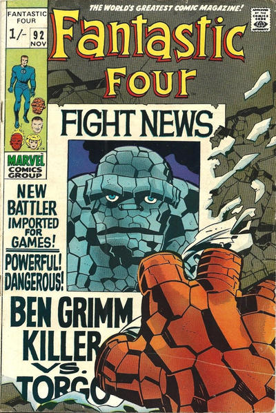 Cover for Fantastic Four (Marvel, 1961 series) #92 [British]
