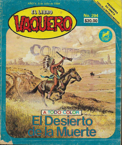 Cover for El Libro Vaquero (Novedades, 1978 series) #294