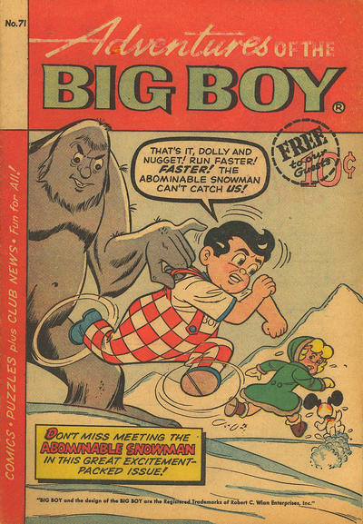 Cover for Adventures of the Big Boy (Webs Adventure Corporation, 1957 series) #71 [West]