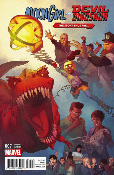 Cover for Moon Girl and Devil Dinosaur (Marvel, 2016 series) #7 [Incentive Jamal Campbell The Story Thus Far Variant]
