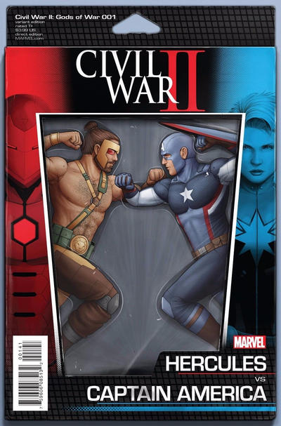 Cover for Civil War II: Gods of War (Marvel, 2016 series) #1 [John Tyler Christopher Action Figure Two-Pack (Hercules vs Captain America)]
