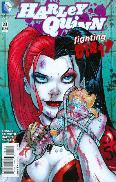 Cover for Harley Quinn (DC, 2014 series) #23 [Amanda Conner "Fighting Dirty" Cover]