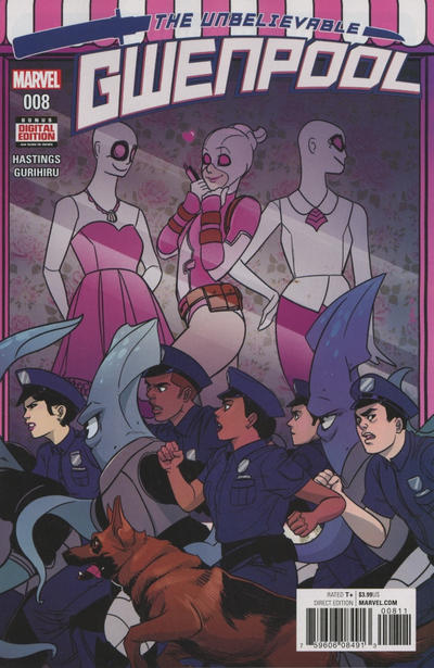 Cover for The Unbelievable Gwenpool (Marvel, 2016 series) #8 [Direct Edition - Stacey Lee Cover]