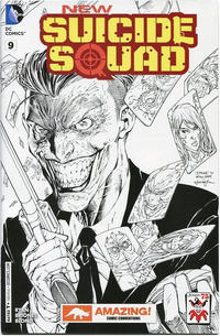 Cover Thumbnail for New Suicide Squad (DC, 2014 series) #9 [Amazing! Comic Conventions Joker 75th Anniversary Black & White Cover]
