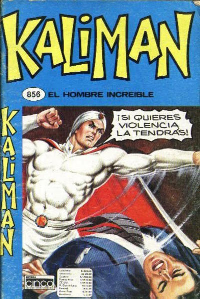 Cover for Kaliman (Editora Cinco, 1976 series) #856