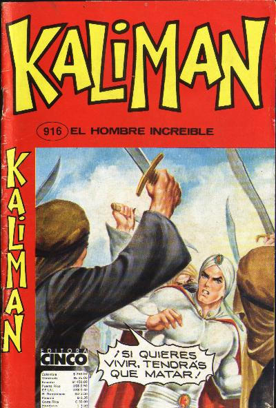 Cover for Kaliman (Editora Cinco, 1976 series) #916
