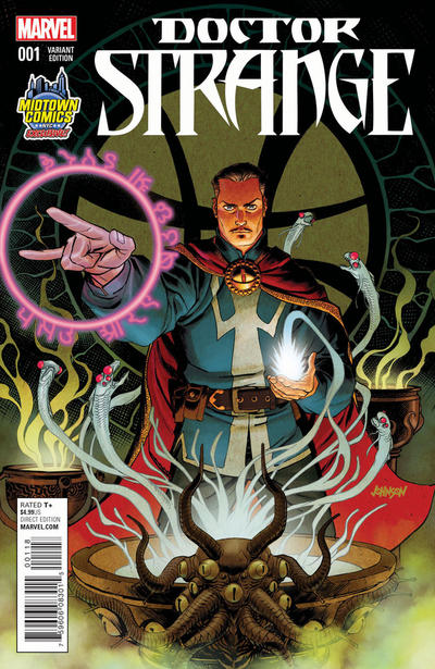 Cover for Doctor Strange (Marvel, 2015 series) #1 [Midtown Comics Exclusive Dave Johnson Variant]