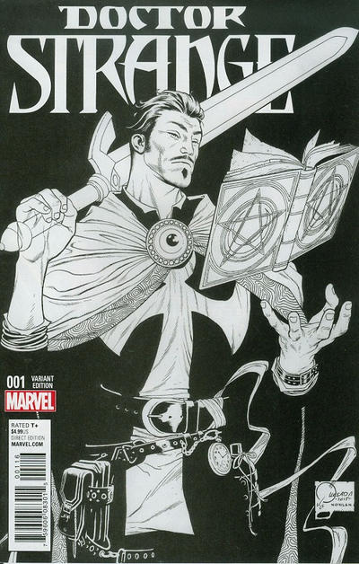 Cover for Doctor Strange (Marvel, 2015 series) #1 [Incentive Joe Quesada Black and White Variant]
