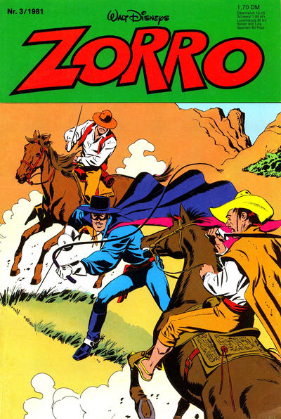 Cover for Zorro (Egmont Ehapa, 1979 series) #3/1981
