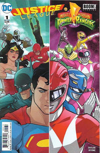 Cover for Justice League / Power Rangers (DC, 2017 series) #1 [Chris Sprouse / Karl Story Superman and Green Ranger Cover]
