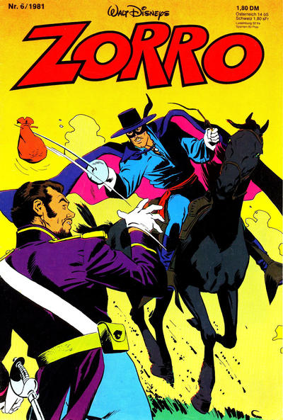Cover for Zorro (Egmont Ehapa, 1979 series) #6/1981