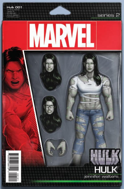 Cover for Hulk (Marvel, 2017 series) #1 [John Tyler Christopher Action Figure (Grey She-Hulk)]