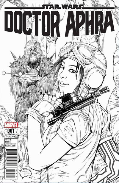 Cover for Doctor Aphra (Marvel, 2017 series) #1 [Brain Trust Exclusive Ashley Witter Black and White Variant]