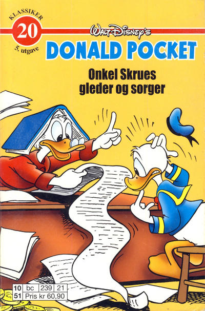 Cover for Donald Pocket (Hjemmet / Egmont, 1968 series) #20 - Onkel Skrues gleder og sorger [5. opplag]