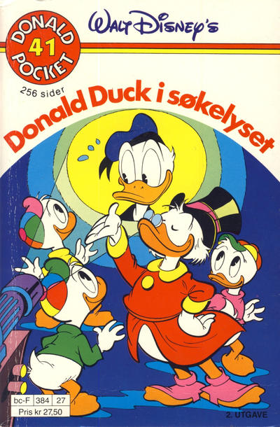 Cover for Donald Pocket (Hjemmet / Egmont, 1968 series) #41 - Donald Duck i søkelyset [2. utgave bc-F 384 27]