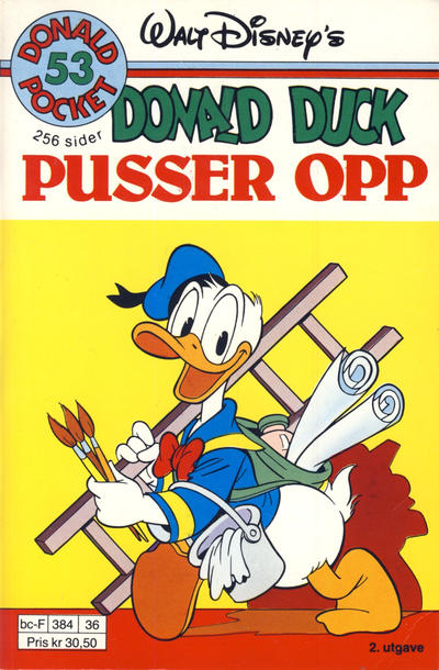 Cover for Donald Pocket (Hjemmet / Egmont, 1968 series) #53 - Donald Duck pusser opp [2. utgave bc-F 384 36]