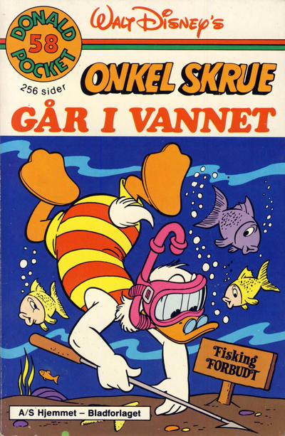 Cover for Donald Pocket (Hjemmet / Egmont, 1968 series) #58 - Onkel Skrue går i vannet [1. opplag]