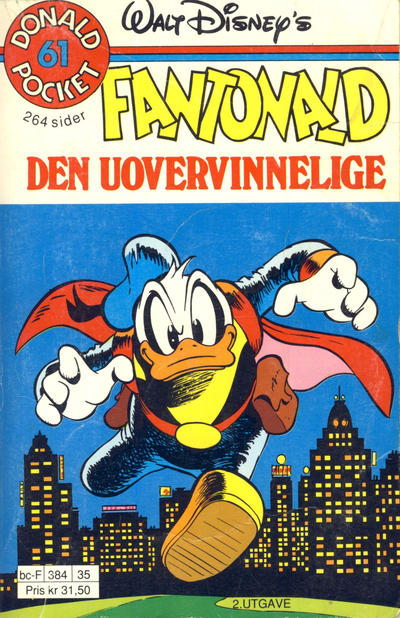Cover for Donald Pocket (Hjemmet / Egmont, 1968 series) #61 - Fantonald den uovervinnelige [2. utgave bc-F 384 35]