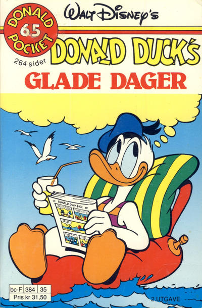 Cover for Donald Pocket (Hjemmet / Egmont, 1968 series) #65 - Donald Duck's glade dager [2. utgave bc-F 384 35]