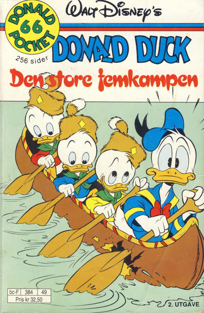 Cover for Donald Pocket (Hjemmet / Egmont, 1968 series) #66 - Donald Duck Den store femkampen [2. utgave bc-F 384 49]