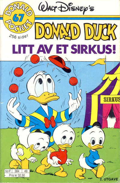Cover for Donald Pocket (Hjemmet / Egmont, 1968 series) #67 - Donald Duck Litt av et sirkus! [2. utgave bc-F 384 49]