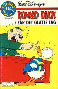 Cover Thumbnail for Donald Pocket (Hjemmet / Egmont, 1968 series) #114 - Donald Duck får det glatte lag [Reutsendelse bc 384 34]