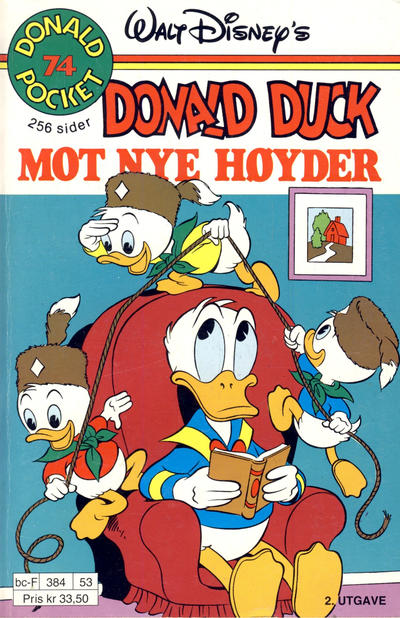 Cover for Donald Pocket (Hjemmet / Egmont, 1968 series) #74 - Donald Duck mot nye høyder [2. utgave bc-F 384 53]