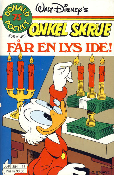 Cover for Donald Pocket (Hjemmet / Egmont, 1968 series) #75 - Onkel Skrue får en lys ide! [2. utgave bc-F 384 53]