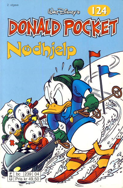 Cover for Donald Pocket (Hjemmet / Egmont, 1968 series) #124 - Nødhjelp [2. utgave bc 239 04]