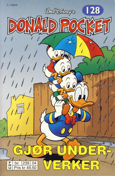 Cover for Donald Pocket (Hjemmet / Egmont, 1968 series) #128 - Donald gjør underverker [2. utgave bc 239 04]
