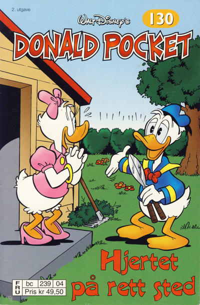 Cover for Donald Pocket (Hjemmet / Egmont, 1968 series) #130 - Hjertet på rett sted [2. utgave bc 239 04]
