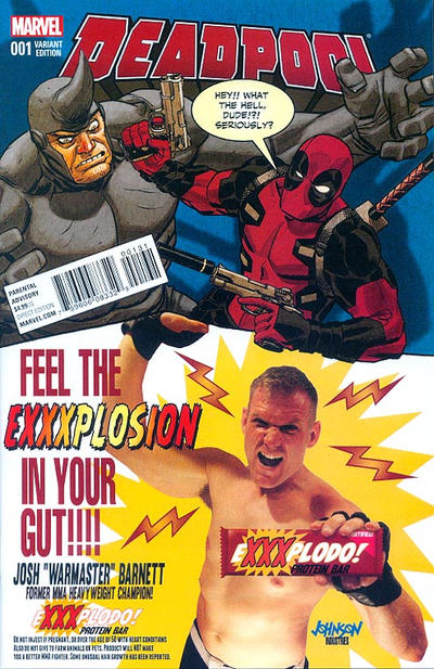 Cover for Deadpool (Marvel, 2016 series) #1 [Dave Johnson 'Energy Bar']