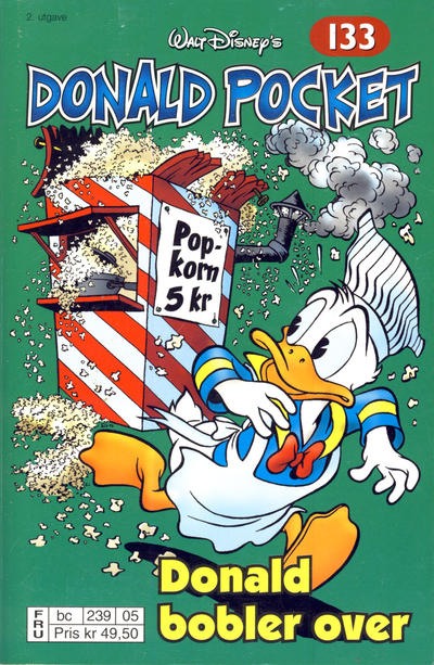 Cover for Donald Pocket (Hjemmet / Egmont, 1968 series) #133 - Donald bobler over [2. utgave bc 239 05]