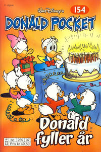 Cover Thumbnail for Donald Pocket (Hjemmet / Egmont, 1968 series) #154 - Donald fyller år [2. utgave bc 239 07]