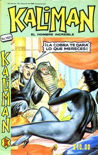 Cover Thumbnail for Kalimán El Hombre Increíble (Promotora K, 1965 series) #1021