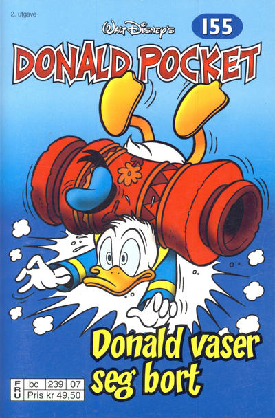 Cover for Donald Pocket (Hjemmet / Egmont, 1968 series) #155 - Donald vaser seg bort [2. utgave bc 239 07]